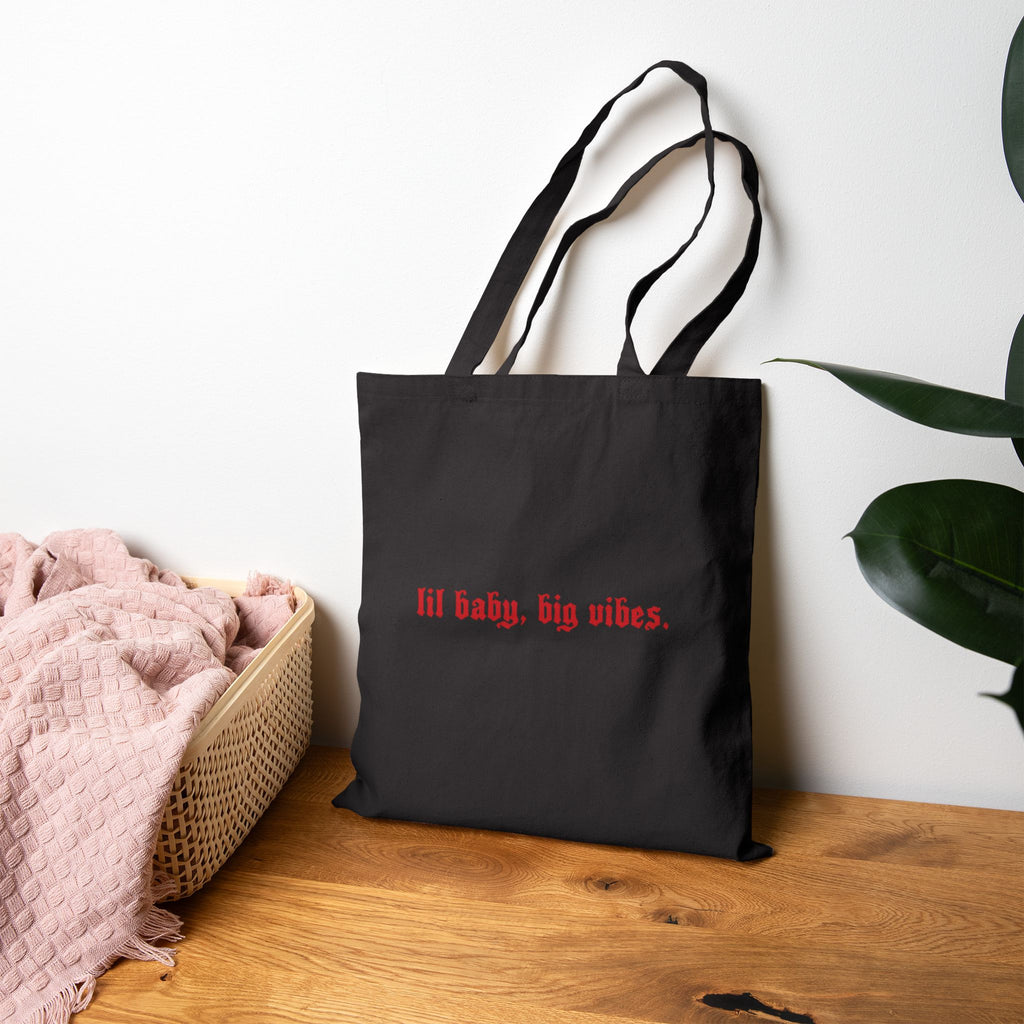 lil baby, big vibes - cotton canvas tote bag